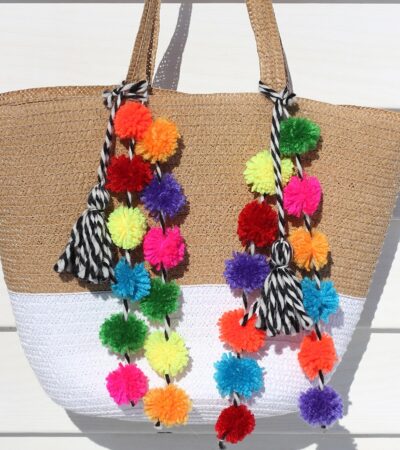 DIY Pom-Pom Beach Bag