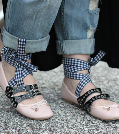 DIY Discount: Miu Miu Lace-Up Ballet Flats