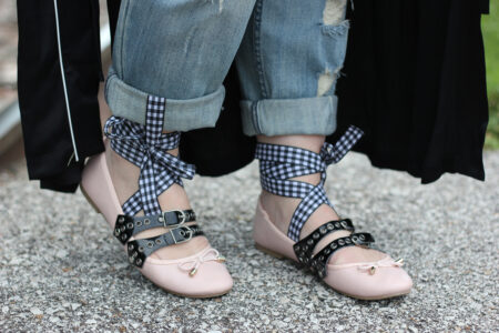 DIY Discount: Miu Miu Lace-Up Ballet Flats