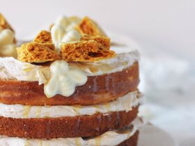 Cornbread Cake with Homemade Honeycomb