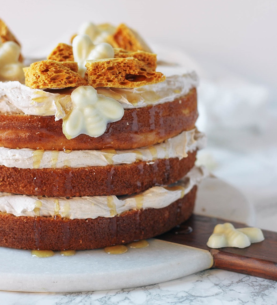 Cornbread Cake with Homemade Honeycomb