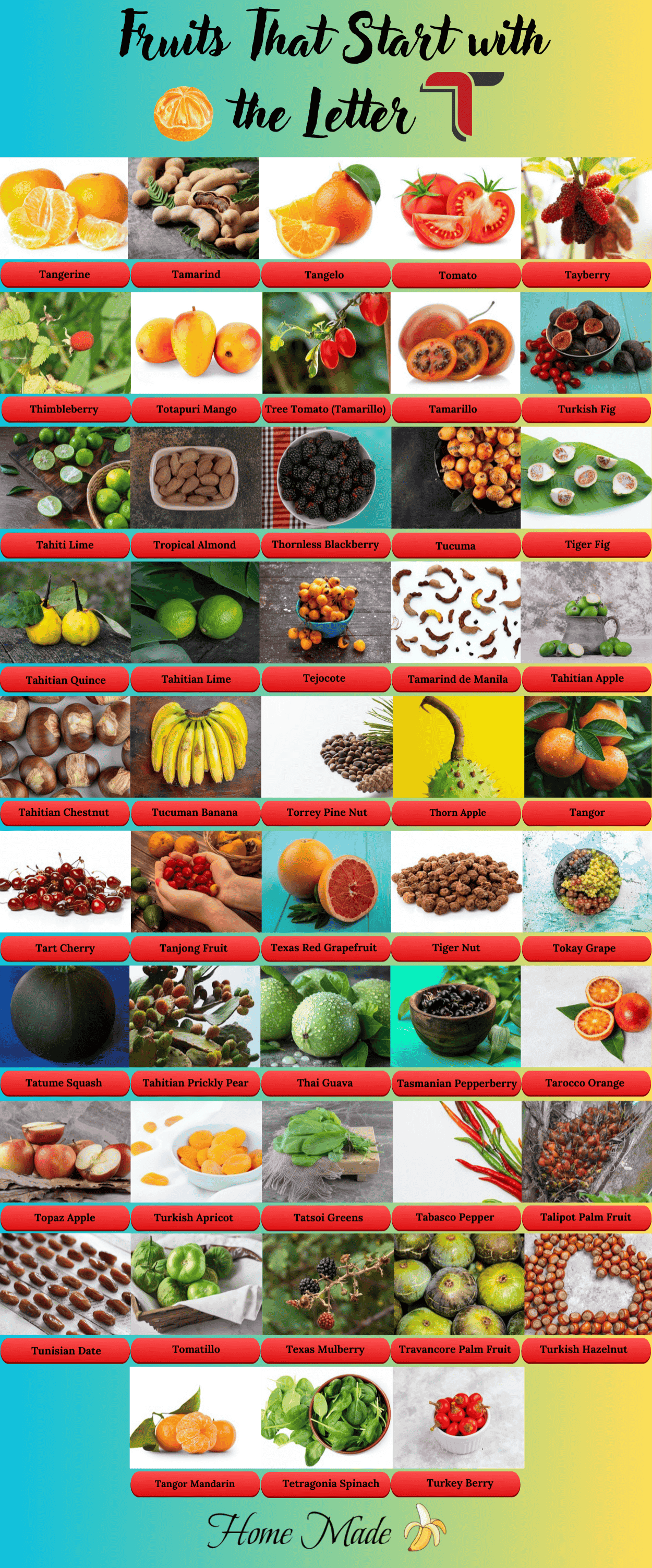 Fruits that start with T