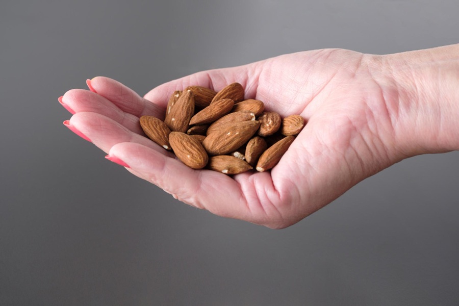 Almonds in hand